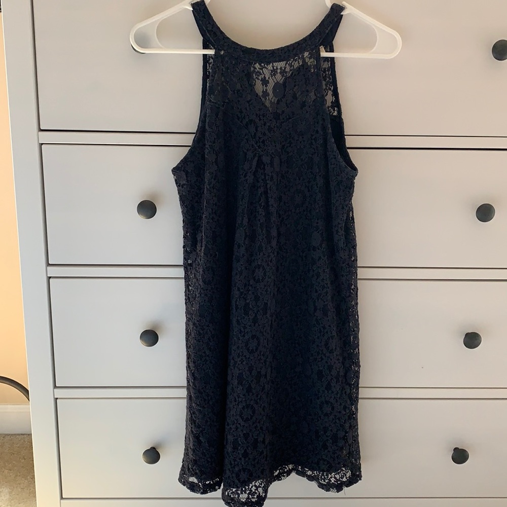 Lace high-neck dress